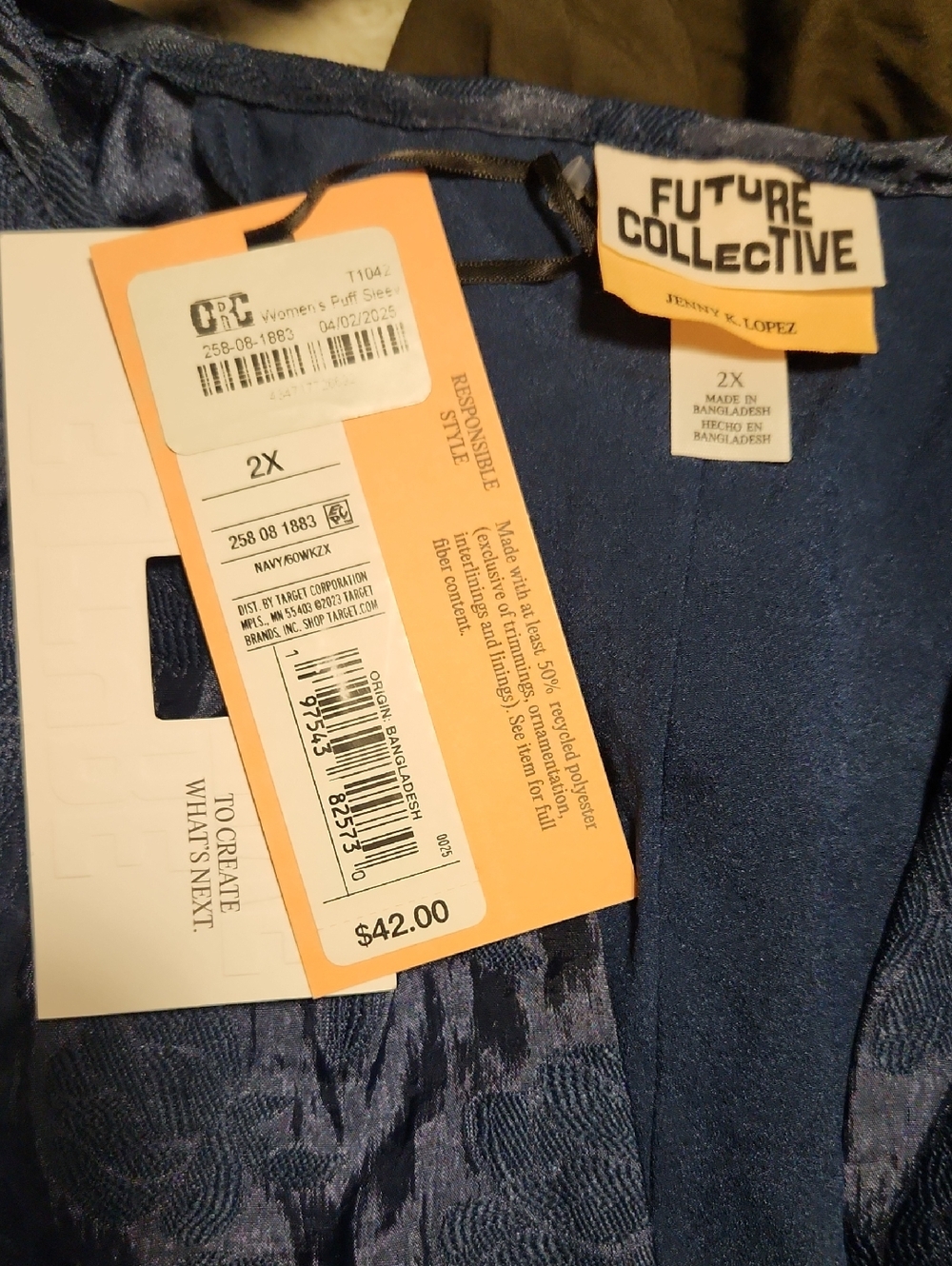 NWT Future Collective Blue Textured Midi Dress with Waist Tie - Picture 2 of 3